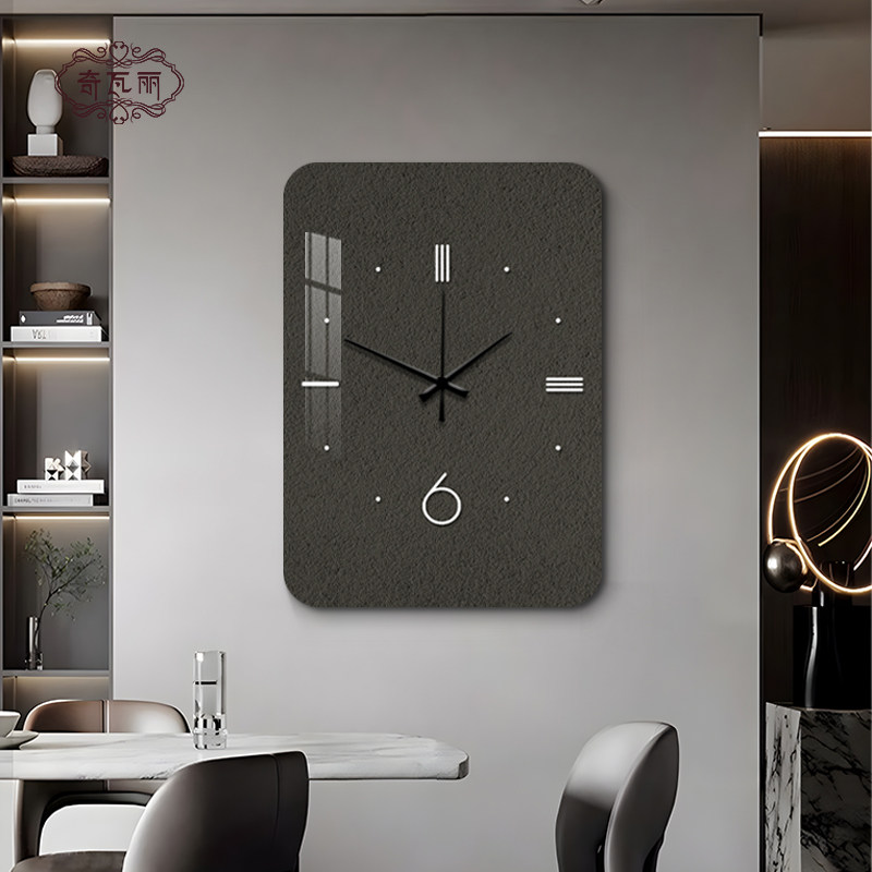 现代简约竖款电表箱装饰画带钟表高级感遮挡配电箱电源.开关盒挂