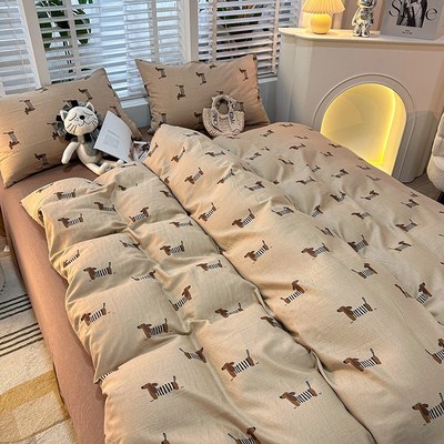 a类双层纱儿童卡通四件套全棉床单被套床上用品三件套男孩