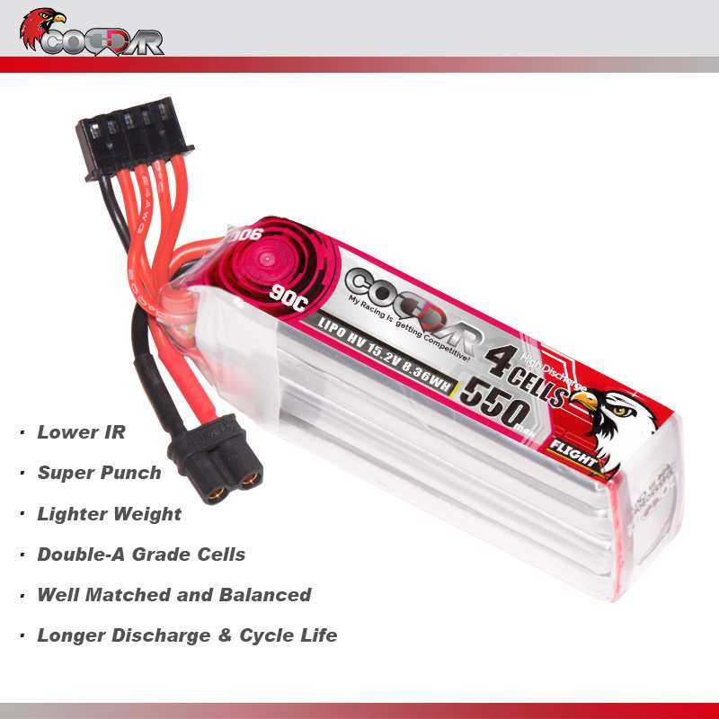 鹰氪CODDAR 550MAH 4S 15.2V 90C HV高倍率航模牙签机锂电池LIPO