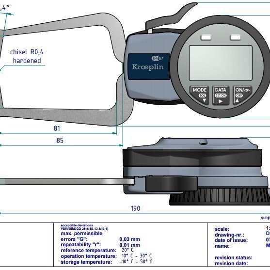 德国kroeplin数显外径卡规C220S
