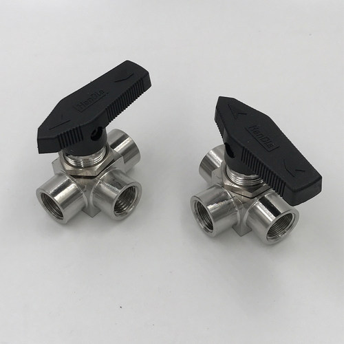 不锈钢304球阀 内丝三通球阀水平式三通内丝球阀三通阀门G1/8 1/4