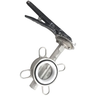 D371X 304不锈钢手动对夹式 D371F D71X 16P 四氟橡胶垫蝶阀 D71F