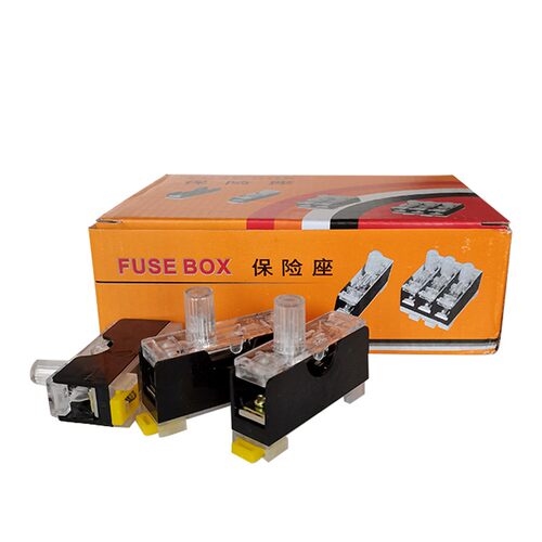 FS101保险丝座6*30保险管带灯单联保险丝盒FS10内置10A吸料机配件