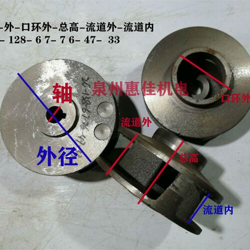 QW-4KW污水泵配件蜗壳底网底座叶轮铁水叶无堵污水泵2/3/4寸泵头