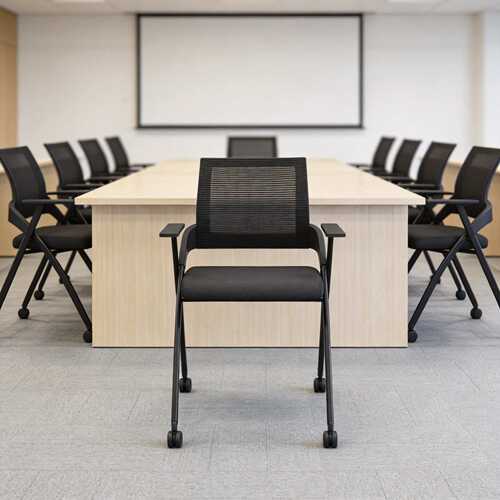 带写字板折叠培训桌椅一体桌凳会议室椅子带桌板培训教室专用