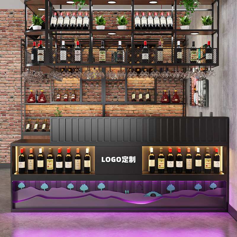 工业风创意酒吧清吧收银台转角商用餐厅前台铁艺复古音乐接待吧台