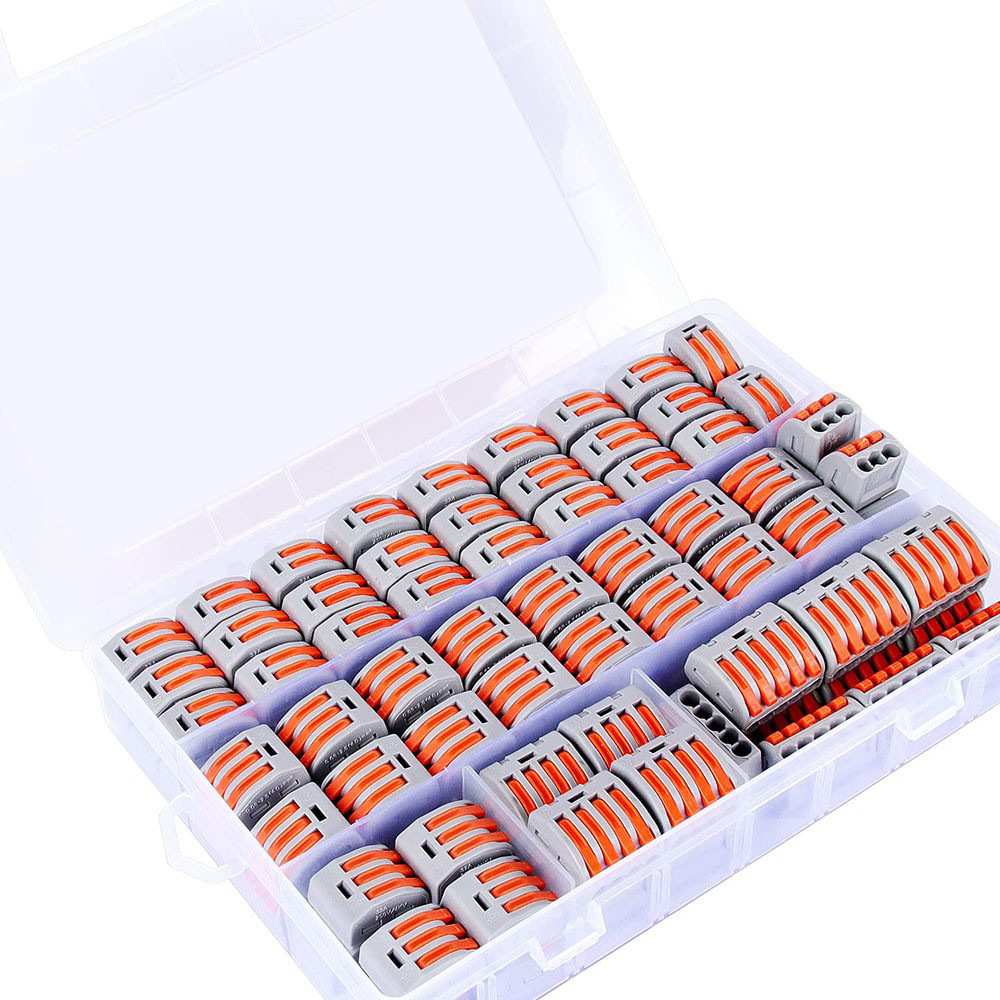 跨境  100PCS盒装 PCT快速连接器/杆杠按压式接线器2-5SPL套件