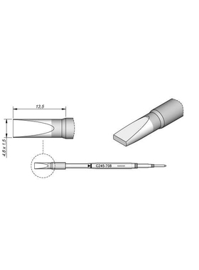 西班牙 JBC C245708 凿形烙铁头4,8x1,5 HT S2 C245-708