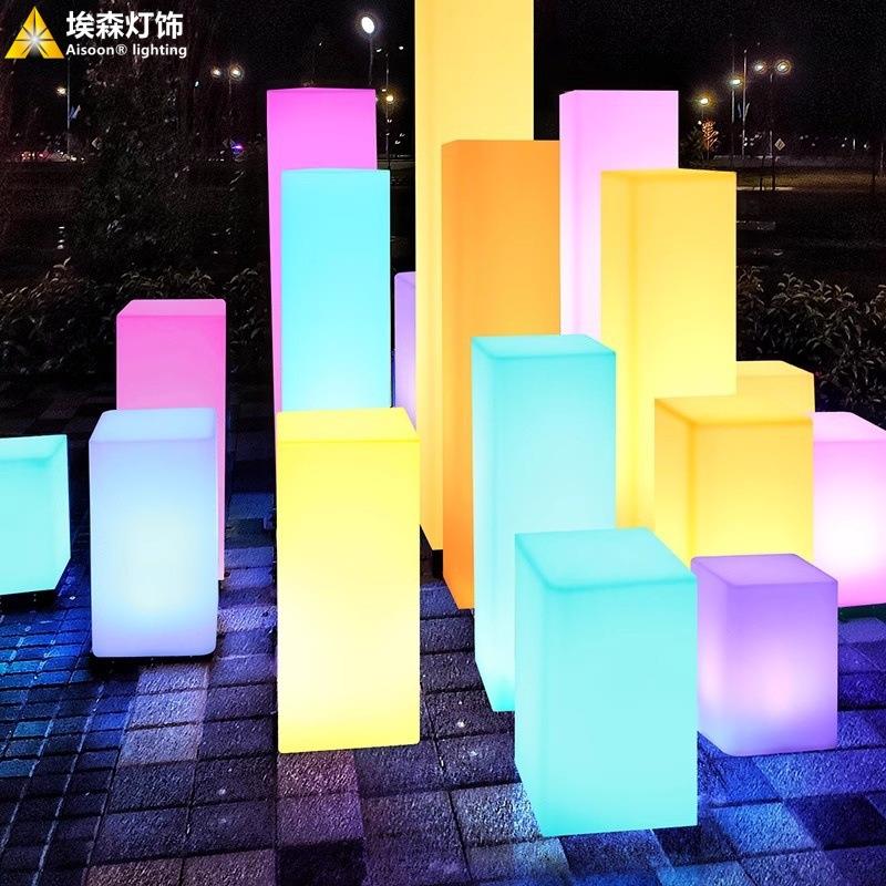 方柱落地灯走廊过道灯立式方形景观灯酒店亮化设计露营装饰氛围灯
