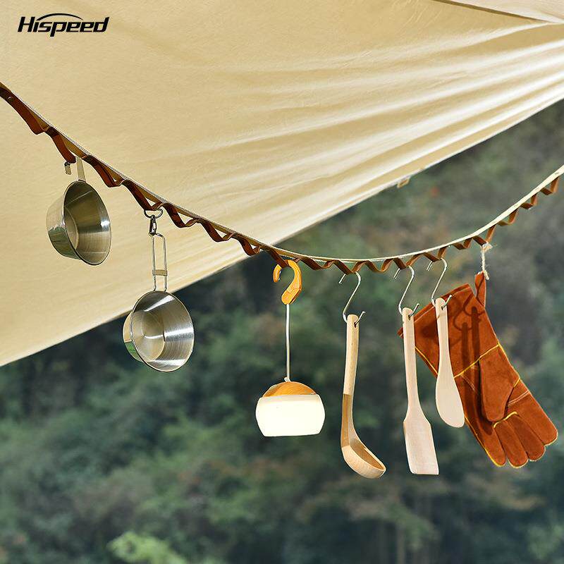 Hispeed旗速户外挂绳室外挂衣晾晒便携式露营多功能防风晾衣绳子