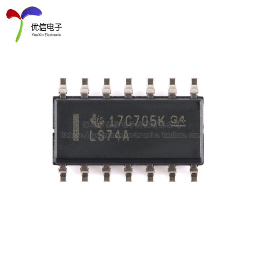 原装正品 SN74LS74ADR SOIC-14 双路正边沿触发式D型正反器芯片