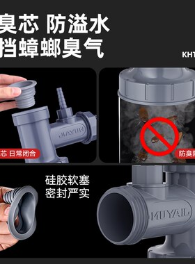 厨房下水管三通管道防臭神器洗碗机多功能净水器排水管三头通接头