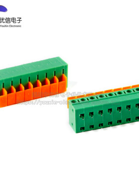 KF142R-5.08-2/3/4/5/6/8P双排卧插 5.08mm间距弹簧式PCB接线端子