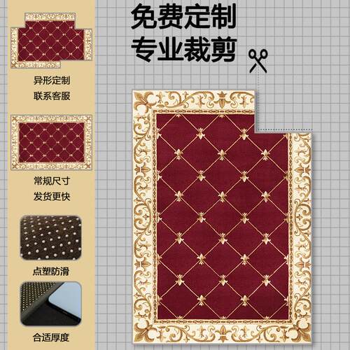 入户门地垫门垫进门防滑脚垫子红C色高级感门口玄关地毯家用可裁