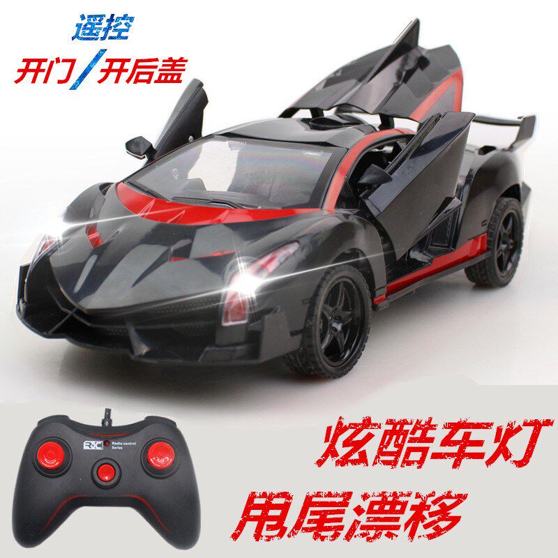 1:18五通一键三开门遥控汽车充电儿童玩具车模型无V线遥控漂移赛