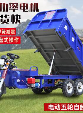电动三轮车货车双桥双驱五轮车载重王自卸翻斗R山区爬坡农用拉货