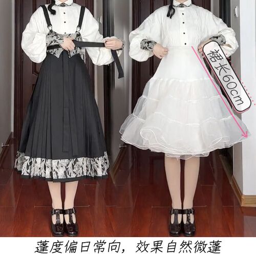 65cm裙撑70cm无n骨纱撑马面裙日常撑微蓬Lolita衬裙大码200斤胖mm