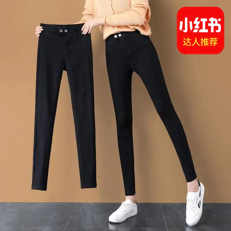 矮个子九分打底裤女外p穿夏薄款小个子八分紧身小脚铅笔魔术小黑
