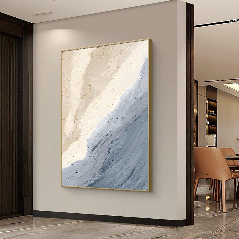 现代简约入户玄关挂画高级走廊z过道壁画肌理感意式抽象客厅装饰