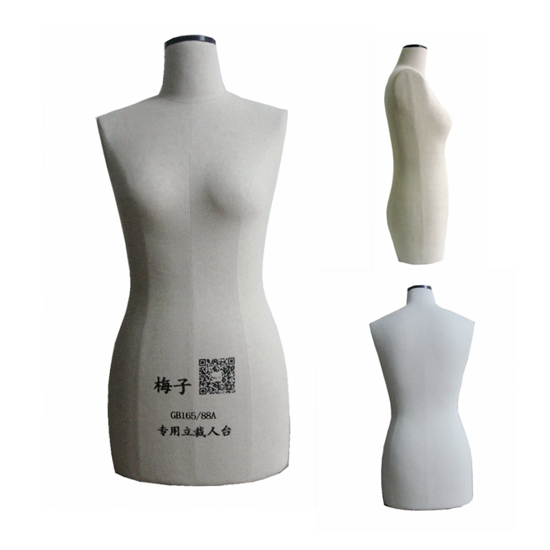 新款86 女半身服装模特道具 木每子立裁人台手臂包布标准模特