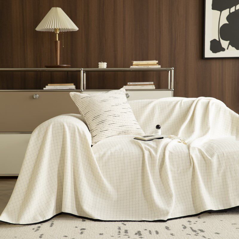 奶油风简约现代万能盖p巾沙发盖布套罩防猫抓沙发毯夏季沙发套全