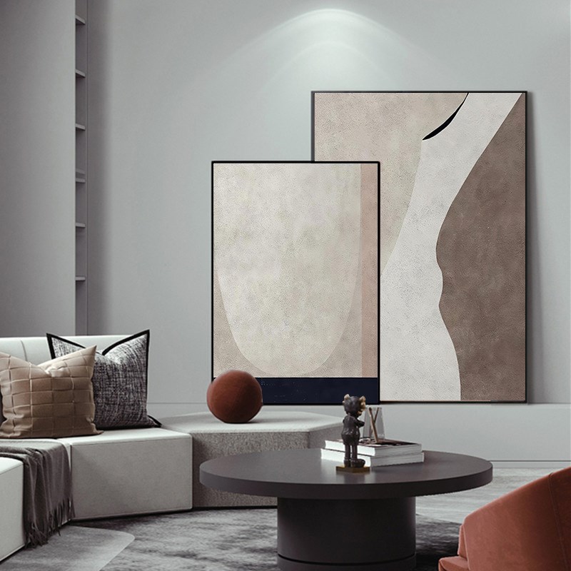 宅寂风客厅装饰画极简大气现代简约沙发背景墙挂画抽象艺术落地画