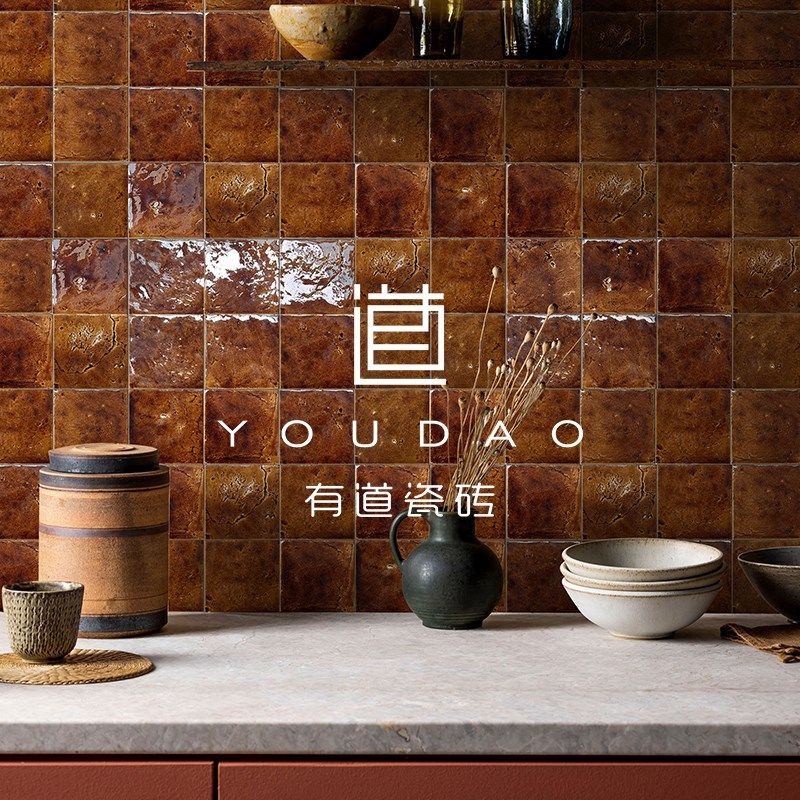 有道 金属裂纹手工砖厨房卫生间墙砖商业酒吧餐厅咖啡店背景瓷砖