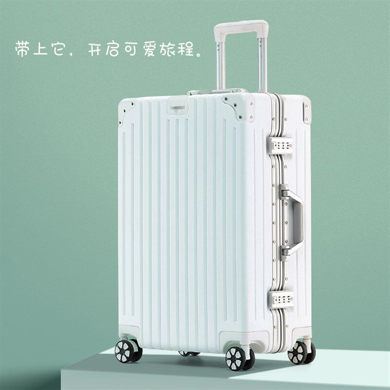 铝框行李箱c20j拉杆箱大学生旅行箱白色防刮箱潮男女24寸万向轮网