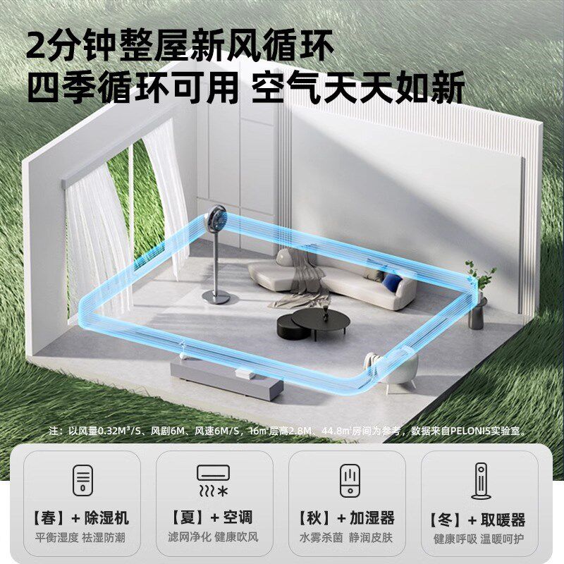 带灯立式空气循环扇家用轻音大风力变频电风扇落地台灯扇摇头风扇