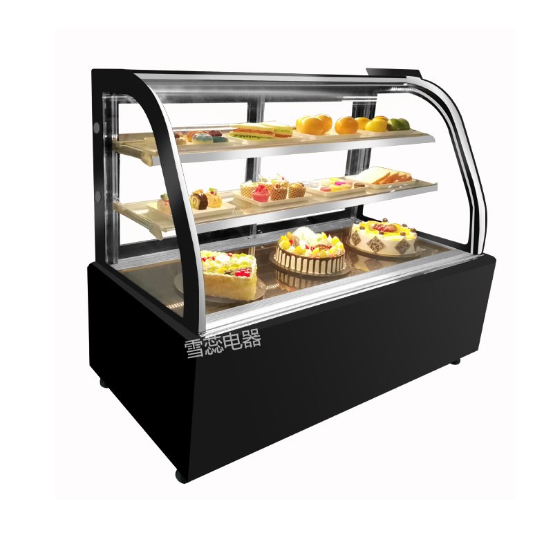 台式蛋糕柜冷藏展示柜商用玻璃风冷蛋糕柜直角圆弧水果保鲜柜