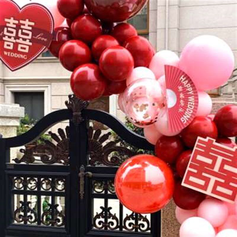 气球拱门支架结婚场景布置红色装饰新款婚房婚庆酒店迎宾订婚婚礼