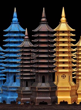 全铜文昌塔摆件13层十三层宝塔工C艺品七层九层学生书桌摆设装饰