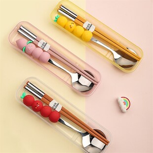 儿童筷子勺子套装小学生6一1x2岁上学一人用便携式外出餐具收纳盒