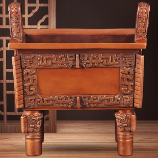 紫铜司母戊方鼎摆件鼎盛千秋家居客厅书房铜鼎装饰U品开业商务礼