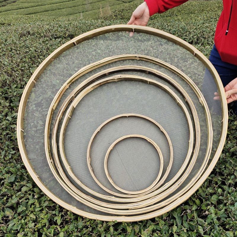 竹编竹制b品不锈钢网筛茶叶摊青筛晾青筛L烘干机筛芝麻干货晾晒筛