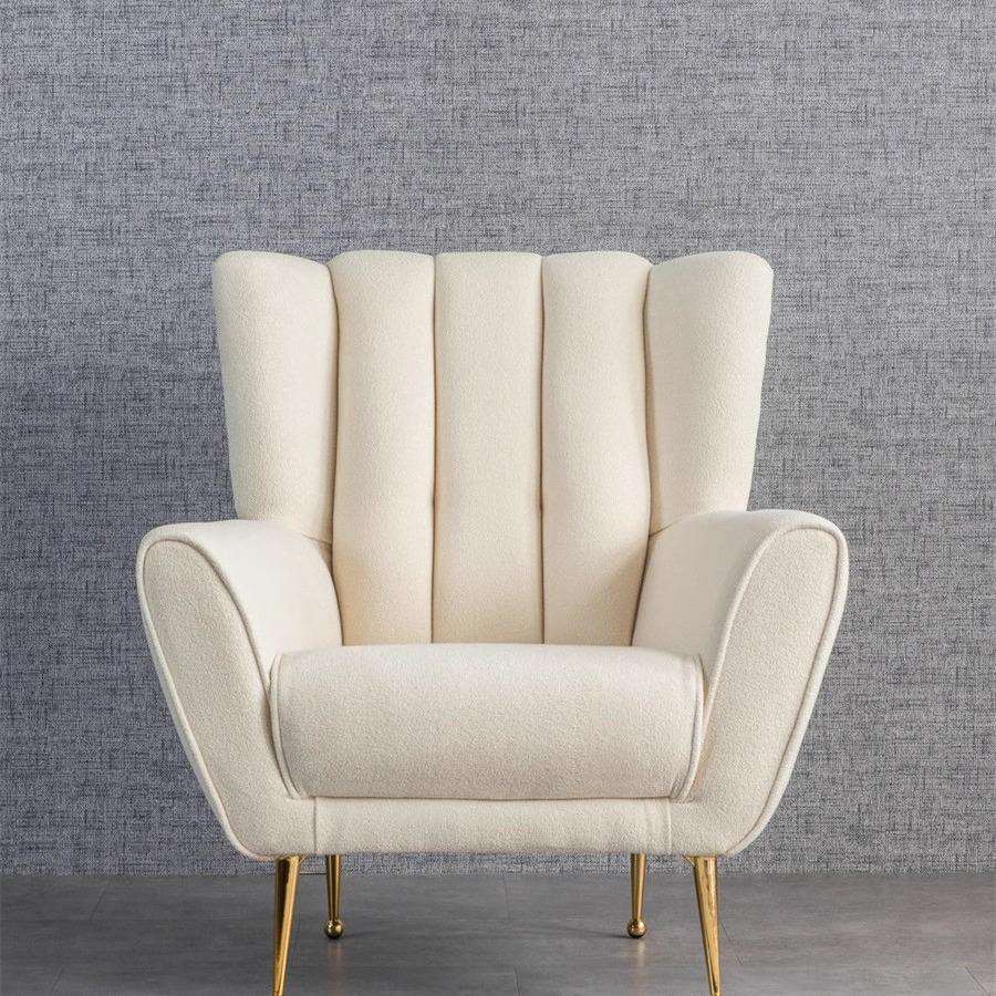 轻奢北欧小户型客厅高背单人沙发椅网红现代简约休闲椅公主老虎椅