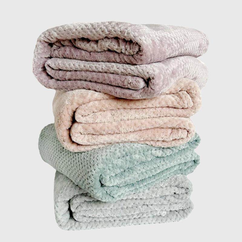 北欧网眼小毛毯单人沙发午睡宿舍盖毯保暖被子学生冬季珊瑚绒床单