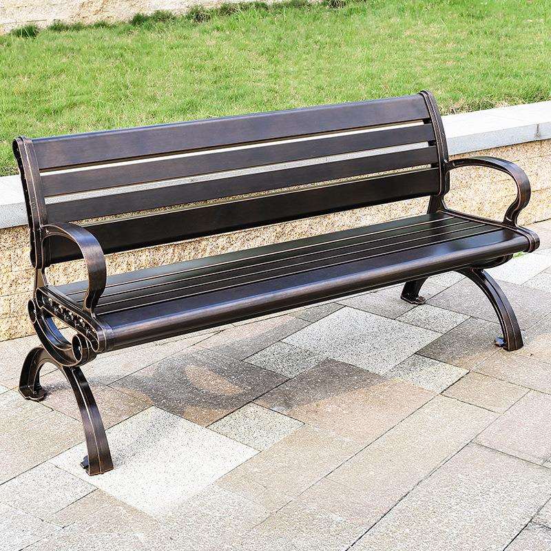 公园椅户外长椅铝合金座椅靠背防水防腐户外庭院广场风景区长条椅