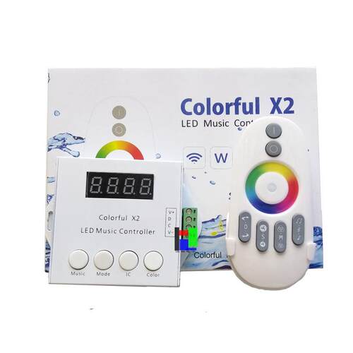 LED幻彩 X2幻彩音乐控制器全彩灯带半触摸1903 2811控制器5~24V