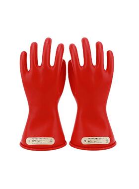 双安 00级11寸 乳胶带电作业用绝缘手套红色0.5KV 500V 低压手套