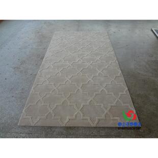 现代简约灰色立体长方形格子纯色中式客厅茶几地毯过道玄关门口垫