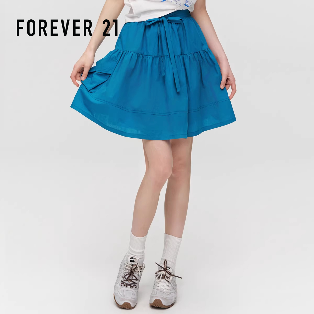 松紧腰带A字裙百褶裙蓬蓬裙