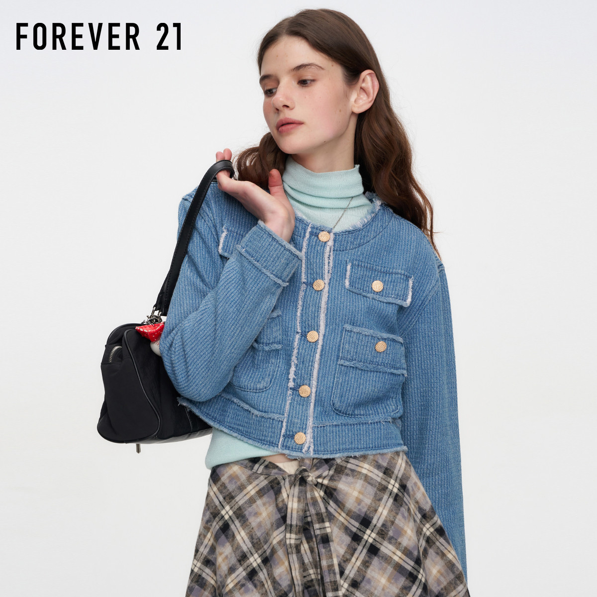 FOREVER21小香风牛仔外套