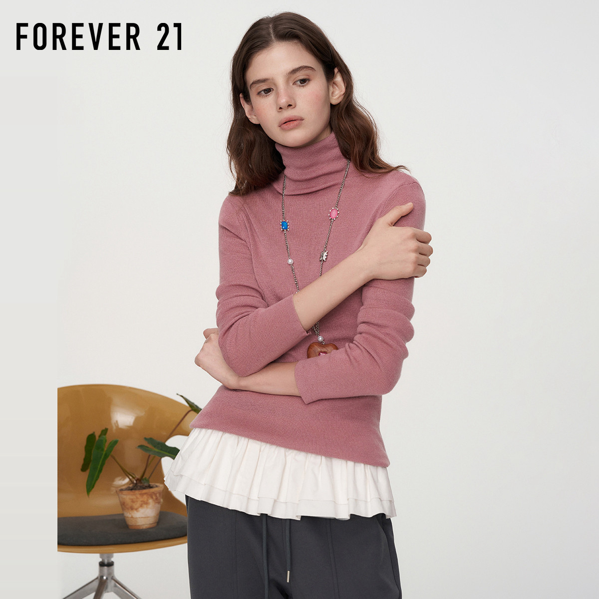 FOREVER21高领打底毛衣