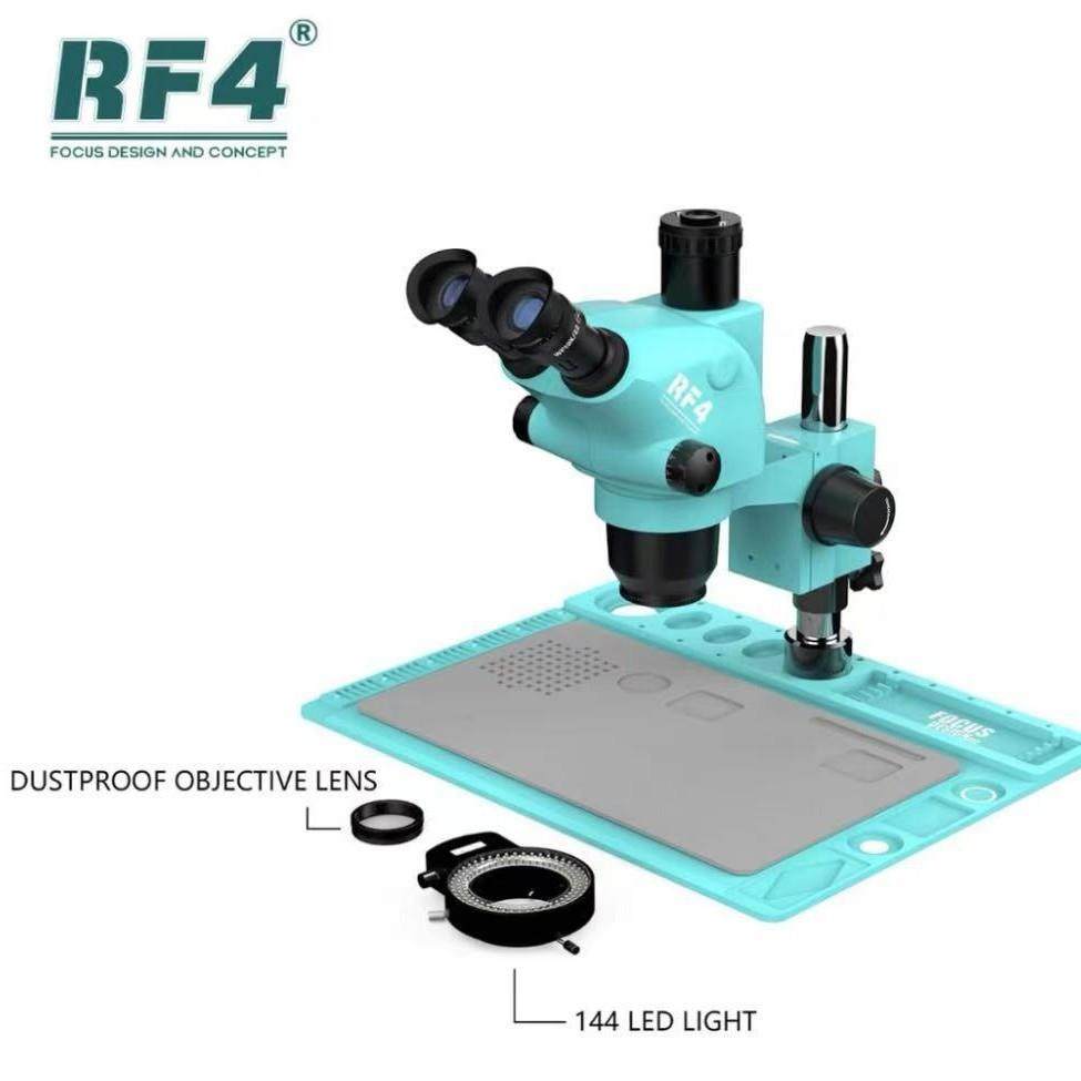 RF4显微镜双目三目7-65倍高清目镜连续变焦手机维修主板电路板rf4