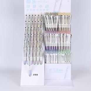 舒写派系列 轻声 慕乐8940按动中性笔 签字笔水性笔学生双珠笔头