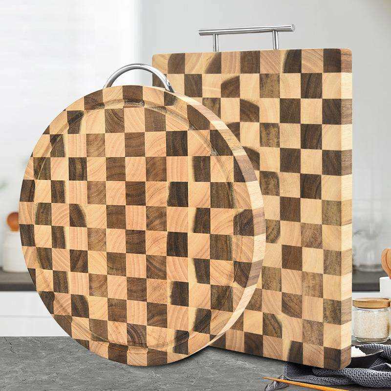 厂家棋盘格菜板相思木橡胶木家用长方形圆形菜砧板防霉案板,电子元器件市场,其它元器件,淘宝优惠券,粉丝福利购,淘宝优惠卷