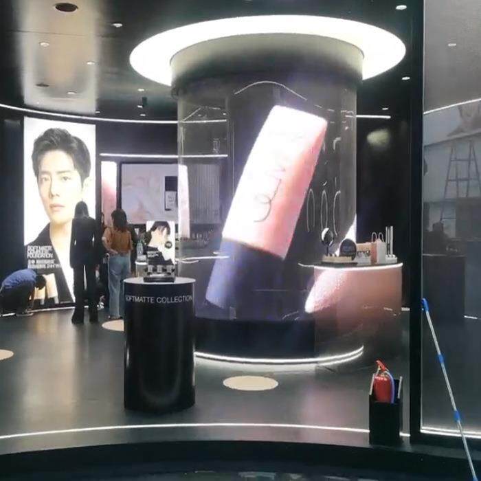 LED全息屏透明柔性贴膜屏高清显示屏3D裸眼室内显示屏