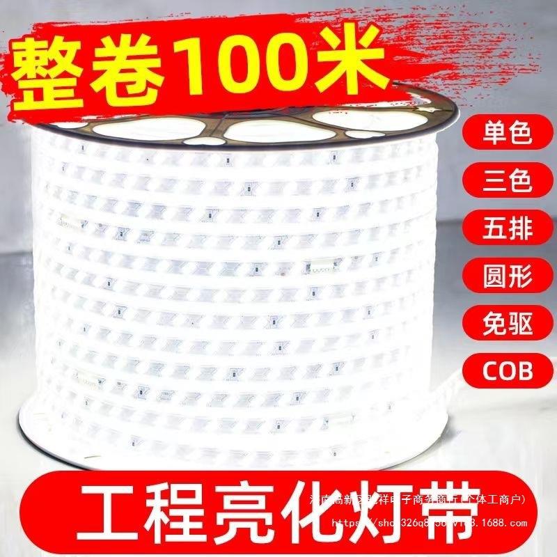 100米套装-led灯带高亮变光家用客厅吊顶户外跑马光带220vled灯条