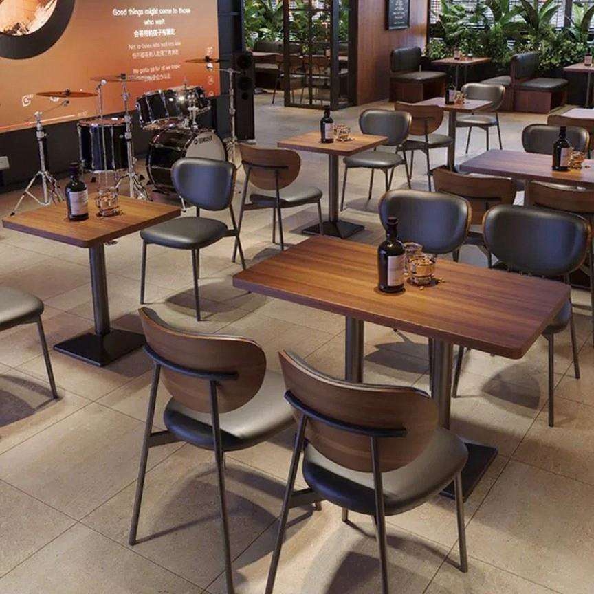 复古美式餐厅酒吧桌椅组合清吧民谣集酒馆火锅店板式卡座沙发商用